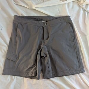 🩶 Title Nine Women's Cargo Shorts  Charcoal Three Pockets Zipper Snap